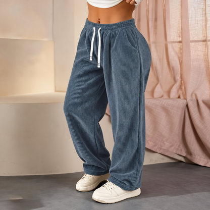 🔥[LAST DAY SALE]Women's Solid Straight Leg Corduroy Bottoms-100% Cotton