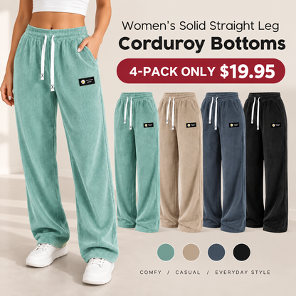🔥[LAST DAY SALE]Women's Solid Straight Leg Corduroy Bottoms-100% Cotton