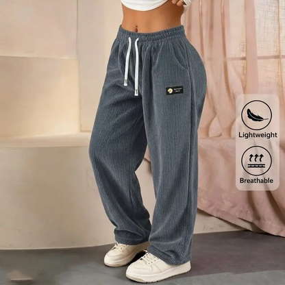 🔥[LAST DAY SALE]Women's Solid Straight Leg Corduroy Bottoms-100% Cotton