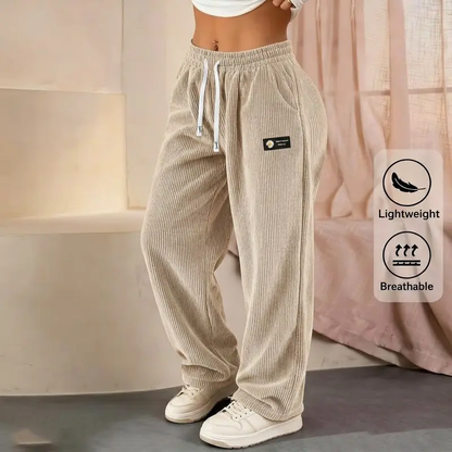 🔥[LAST DAY SALE]Women's Solid Straight Leg Corduroy Bottoms-100% Cotton