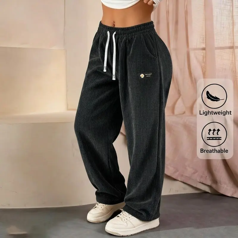 🔥[LAST DAY SALE]Women's Solid Straight Leg Corduroy Bottoms-100% Cotton